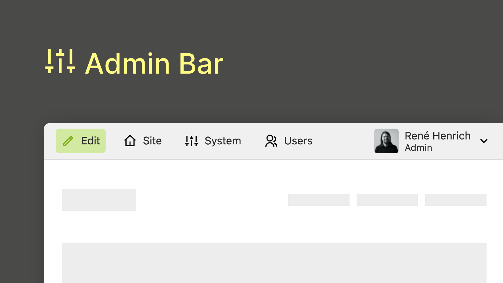 Admin Bar | Kirby CMS Plugins
