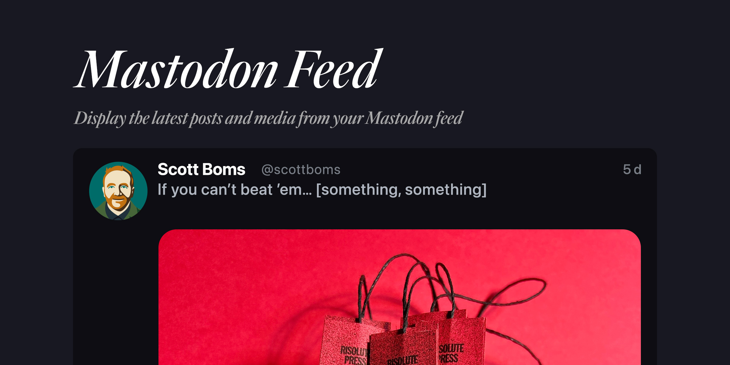 Mastodon Feed | Kirby CMS Plugins